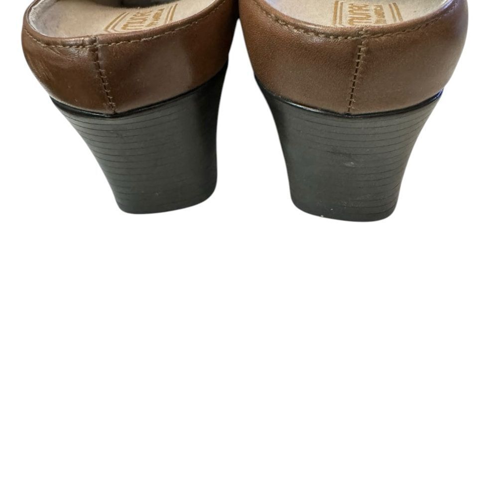 Munro Cassie Women's Tan Brown Leather Slide Heeled Mules 8.5 8.5N - Picture 5 of 6